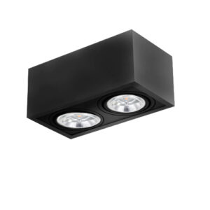 Luminária de Teto Plafon Sobrepor Frente Recuada para 2 Lâmpadas