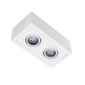 Luminária de Teto Plafon Sobrepor Frente Recuada para 2 Lâmpadas