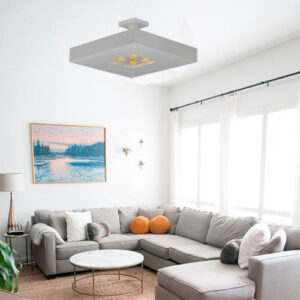 Luminária de Teto Plafon com Haste Quadrado para 4 Lâmpadas