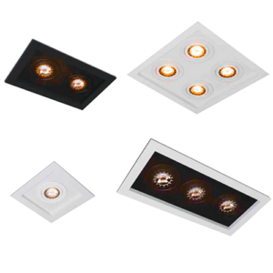 Luminária de Teto Spot Embutido Quadrado Recuado