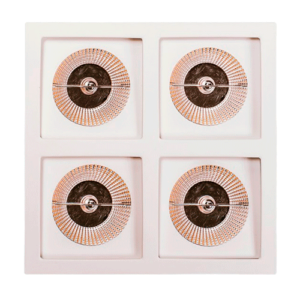 Luminária de Teto Spot Embutido Quadrado Recuado para 4 Lâmpadas