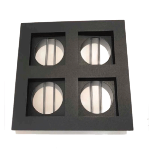 Luminária de Teto Spot Embutido Quadrado Recuado para 4 Lâmpadas