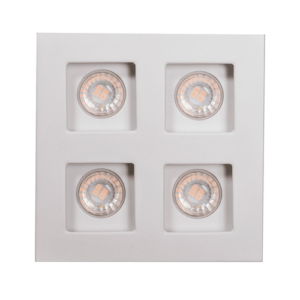 Luminária de Teto Spot Embutido Quadrado Recuado para 4 Lâmpadas