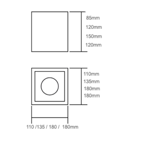 Luminária de Teto Spot Sobrepor Quadrado Recuado
