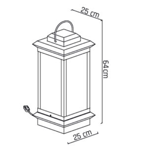 Luminária de Solo Balizador Catalunha Reta P 2