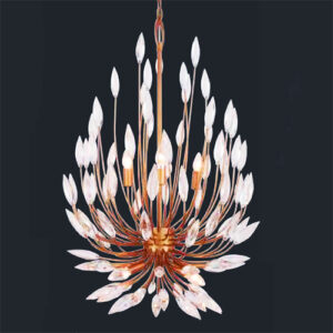 Luminária de Teto Lustre Folhas de Cristal 1