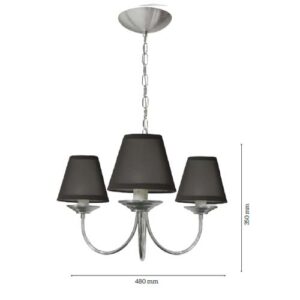 Luminária de Teto Lustre Madrilenho 3 Cúpulas