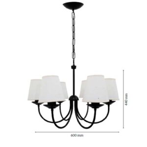 Luminária de Teto Lustre Madrilenho 6 Cúpulas