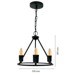 Luminária de Teto Lustre Medieval 3 Lâmpadas-2