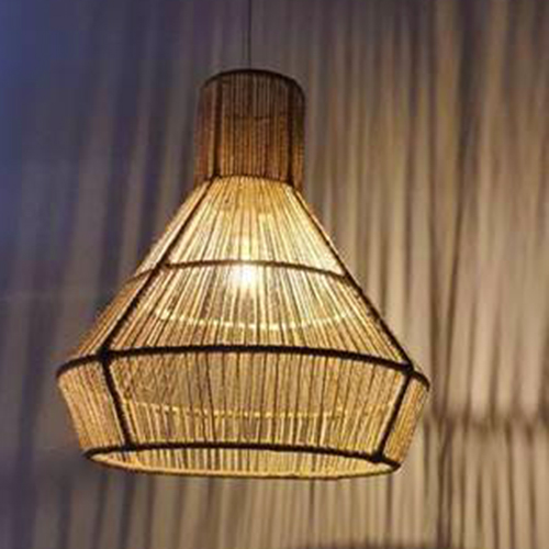 Luminária de Teto Pendente em Fibra Natural Sisal