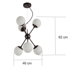 Luminária de Teto Lustre Pendente Baila 6 Lâmpadas 2