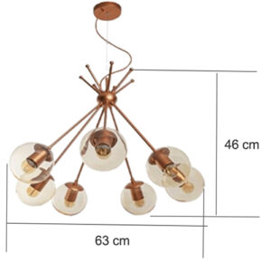 Luminária de Teto Lustre Pendente Baila 7 Lâmpadas2