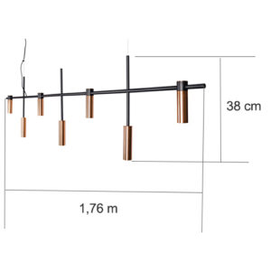 Luminária de Teto Lustre Pendente Conde 74