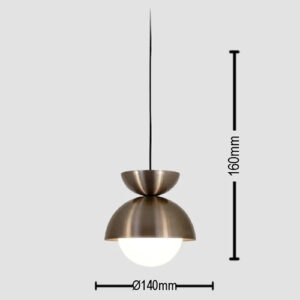 Luminária de Teto Pendente Alumínio Vidro Copa2