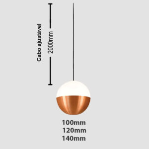 Luminária de Teto Pendente Meio Globo Invertida3