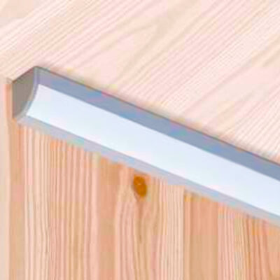 Perfil Canto Corner 30° em aluminio e acrilico