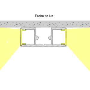 Perfil de Sobrepor Linear Duplo Faxo de Luz com Difusor 5cm2