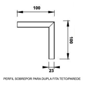 Perfil de Sobrepor Linear Duplo Faxo de Luz com Difusor 5cm5