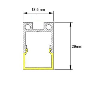 Perfil de Sobrepor Linear para Fita Led com Cúpula Acrílico 18,5cm1