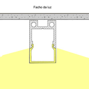 Perfil de Sobrepor Linear para Fita Led com Cúpula Acrílico 18,5cm3