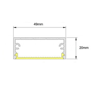 Perfil de Sobrepor de Alumínio Extrusado Linear com Difusor 4,9cm5