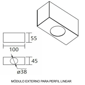Sistema Perfil de Embutir Linear Alumínio Extrusado 7,4cm6