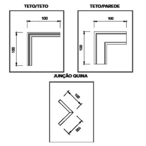 Perfil de Embutir de Alumínio Extrusado Linear com Difusor 4,5cm