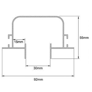 Perfil em Alumínio Extrusado para 2 Fitas Led no Frame 9,2cm5