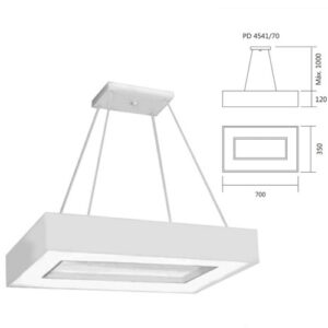 Luminária de Teto Pendente Cherry Retangular