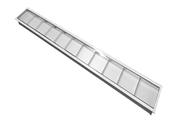 Luminária Acrílico Aletas LED 1,20m