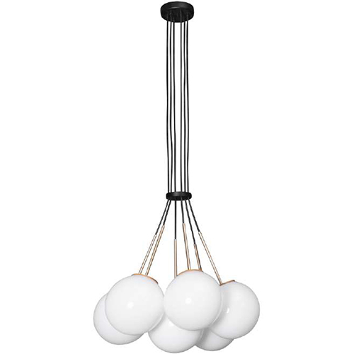 Lustre Pendente 6 Espheras Milky leitosas 20cm