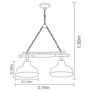 pendente_duplo_trilho_billar_tamanho