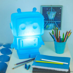 abajur_infantil_Polietilen_robo_azul_ambientado