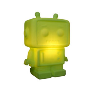 abajur_infantil_Polietilen_robo_verde_lado_ligado