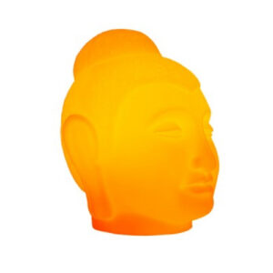 abajur_infantil_Polietileno_buda_laranja_lado_ligado