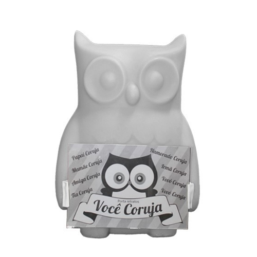 ABAJUR LUMINÁRIA PORTA RETRATO VOCÊ CORUJA BRANCO - Imagem 6