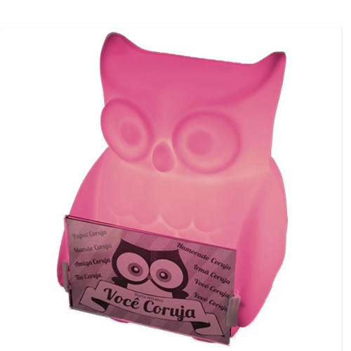 ABAJUR LUMINÁRIA PORTA RETRATO VOCÊ CORUJA ROSA - Imagem 4