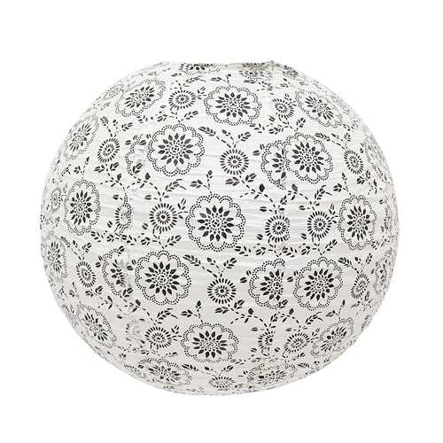 Pendente lanterna Japonesa 35cm Estampada Preta