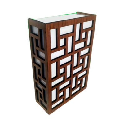 Arandela madeira detalhes arabesco para lampadas e27