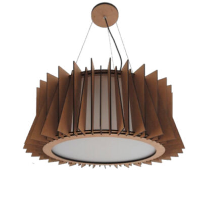 Pendente Madeira 3d alentado com acrilico para lampadas led