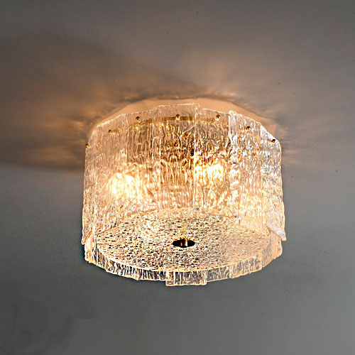 Lustre Plafom Redondo Placa Cristal 