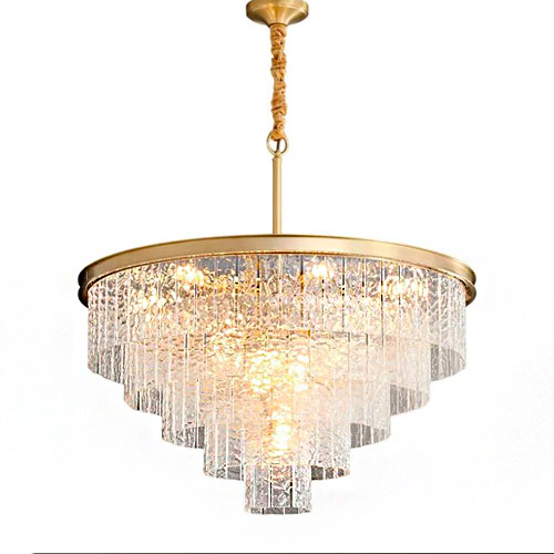 Lustre Redondo Plaquinhas Cristal 80cm