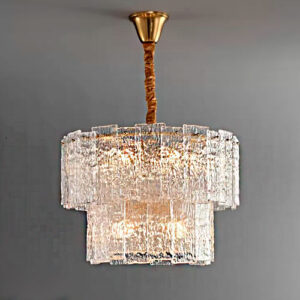 Lustre Redondo Placa Cristal