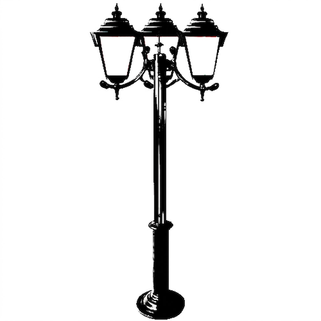 Poste Quadrado Vitoriano Triplo