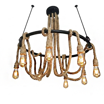 Lustre redondo 8 lâmpadas 